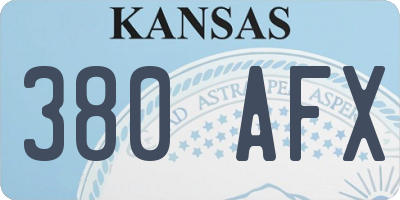 KS license plate 380AFX