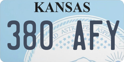 KS license plate 380AFY