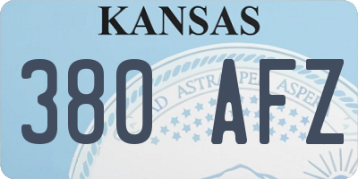 KS license plate 380AFZ