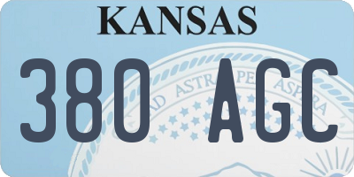 KS license plate 380AGC