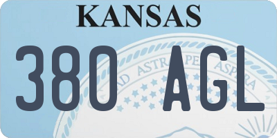 KS license plate 380AGL