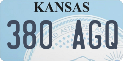 KS license plate 380AGQ