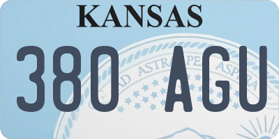KS license plate 380AGU