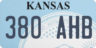 KS license plate 380AHB