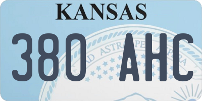 KS license plate 380AHC
