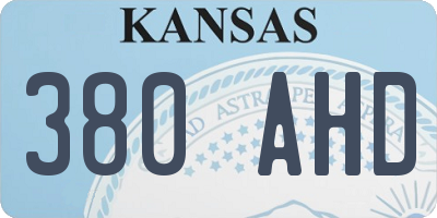 KS license plate 380AHD