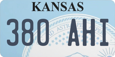 KS license plate 380AHI