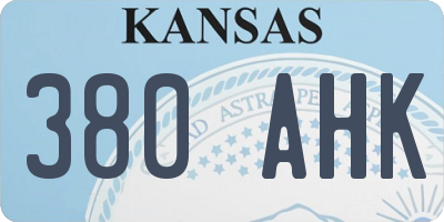 KS license plate 380AHK