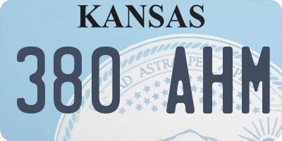 KS license plate 380AHM