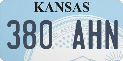 KS license plate 380AHN