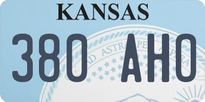 KS license plate 380AHO