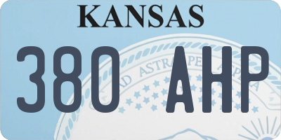 KS license plate 380AHP