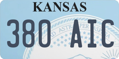KS license plate 380AIC
