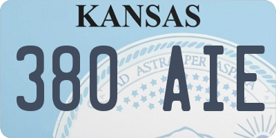 KS license plate 380AIE