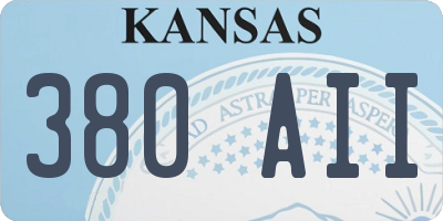 KS license plate 380AII