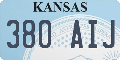 KS license plate 380AIJ