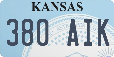KS license plate 380AIK