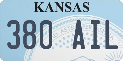 KS license plate 380AIL