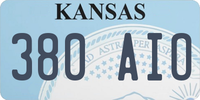 KS license plate 380AIO