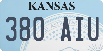 KS license plate 380AIU