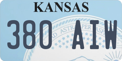 KS license plate 380AIW