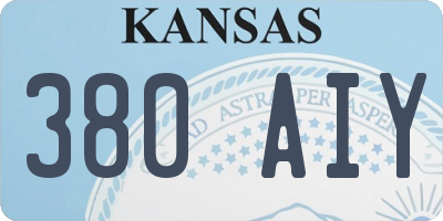 KS license plate 380AIY