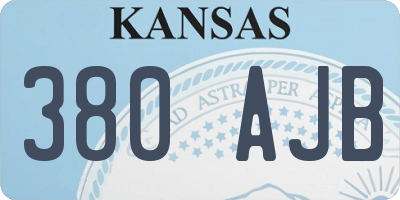KS license plate 380AJB