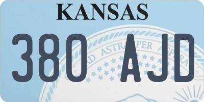 KS license plate 380AJD