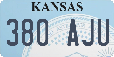 KS license plate 380AJU