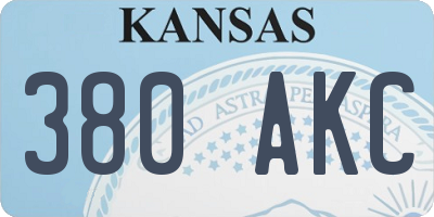 KS license plate 380AKC