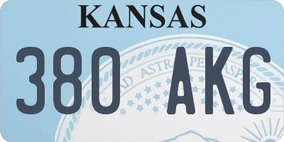 KS license plate 380AKG
