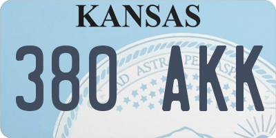 KS license plate 380AKK
