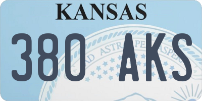 KS license plate 380AKS