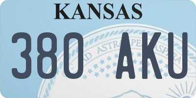 KS license plate 380AKU