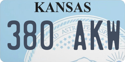 KS license plate 380AKW