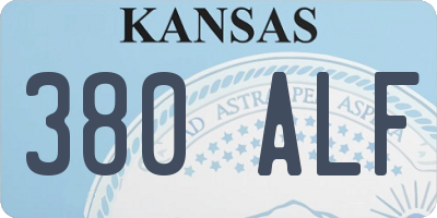 KS license plate 380ALF