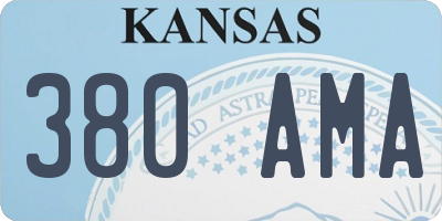 KS license plate 380AMA