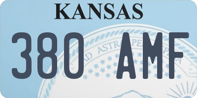 KS license plate 380AMF
