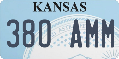 KS license plate 380AMM