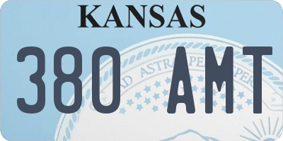 KS license plate 380AMT