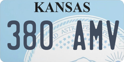 KS license plate 380AMV