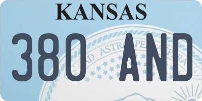 KS license plate 380AND