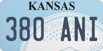 KS license plate 380ANI