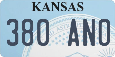 KS license plate 380ANO