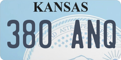 KS license plate 380ANQ