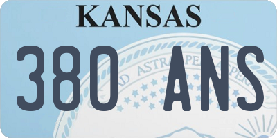 KS license plate 380ANS