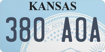 KS license plate 380AOA