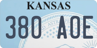 KS license plate 380AOE