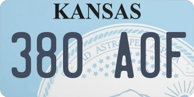 KS license plate 380AOF