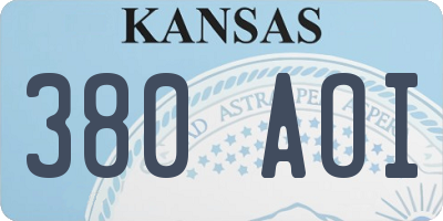 KS license plate 380AOI